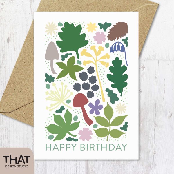 happy birthday (forest) card