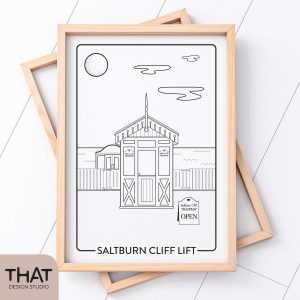 Saltburn Cliff Lift print