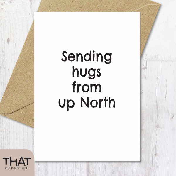 sending hugs from up North card