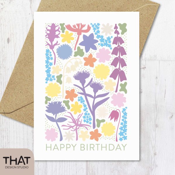 happy birthday (wildflower) card