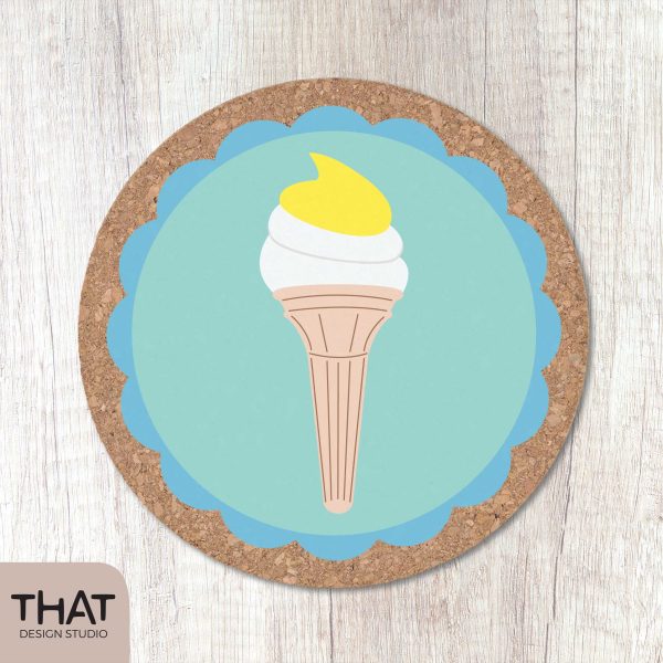 blue & mint lemon top coaster