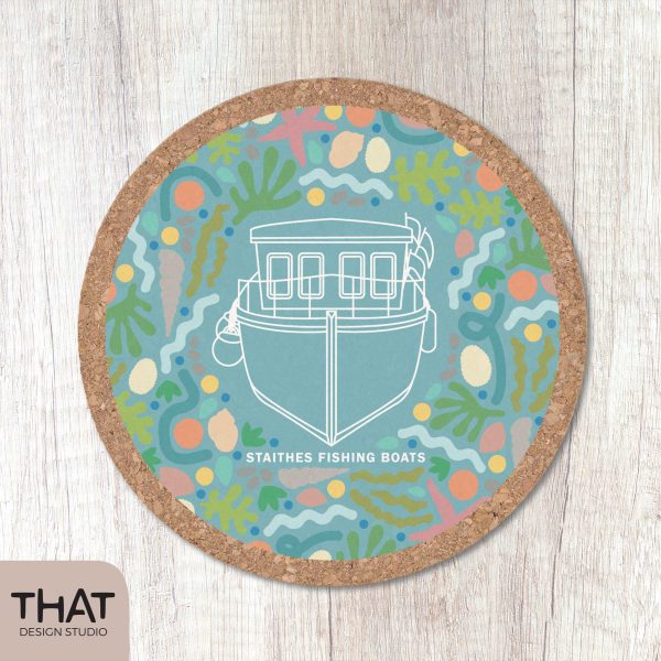 Staithes fishing boats coaster