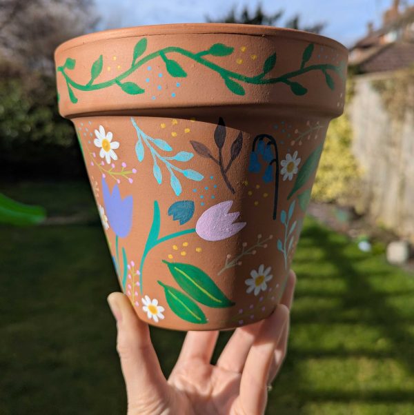 springtime plant pot painting workshop